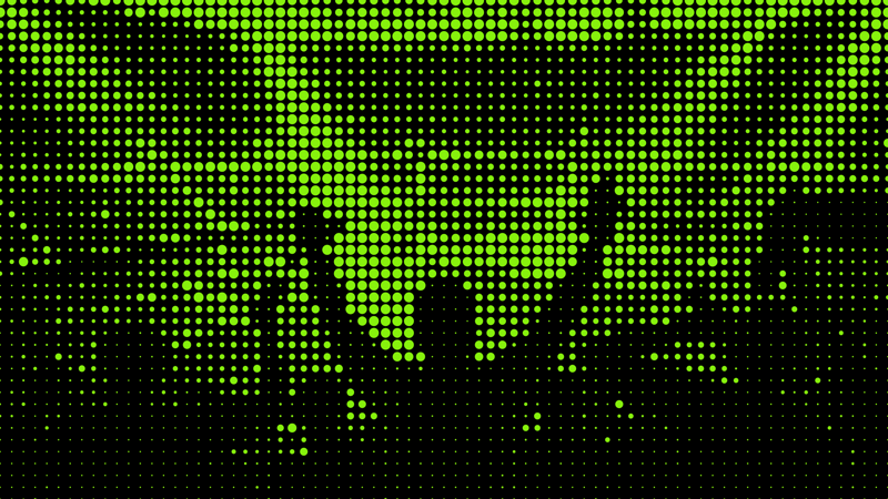 Abstrakt rasterillustrasjon i Samspills grønne identitetssystem
